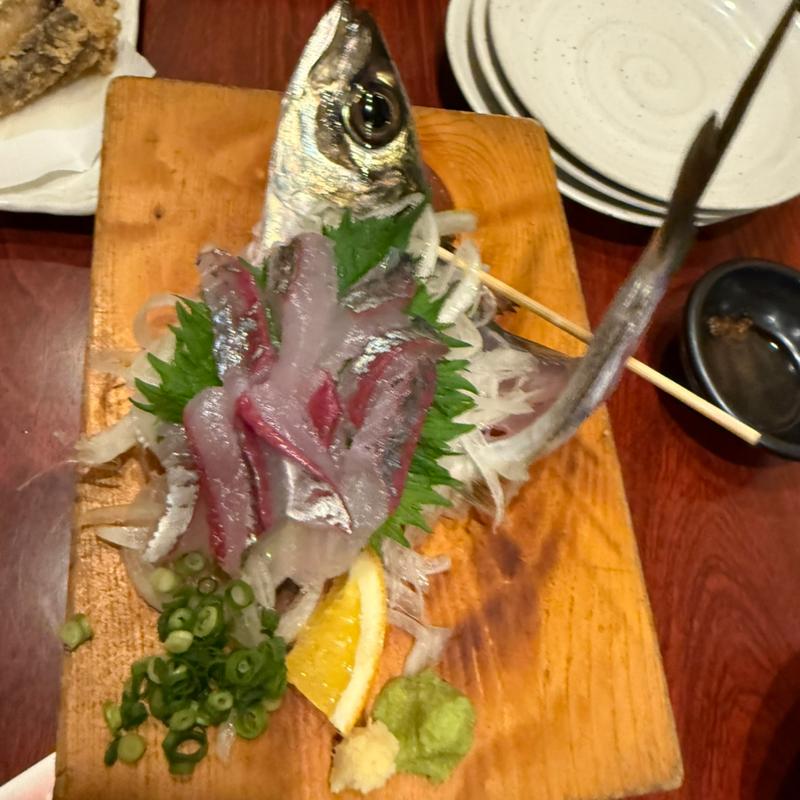 鯵の刺身(宮崎地鶏と日向海鮮　はればれ )