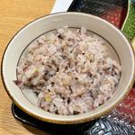 鶏もも肉と筍の麦みそ漬け炭火焼き定食、麦味噌汁(大戸屋ごはん処 川崎銀柳街店)