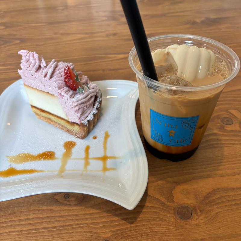 いちごモンブランプリンタルトと黒糖豆花ミルクティー(N'ma cafe)