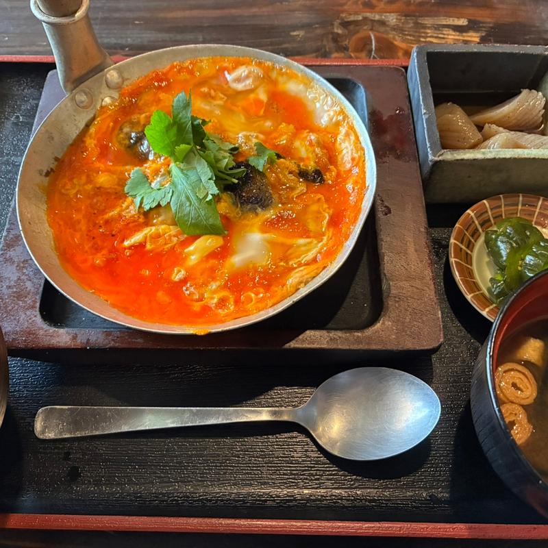 親子とじ定食(鳥や わだち)