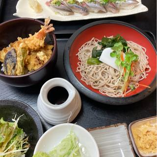 ランチBセット　冷やし蕎麦&天丼