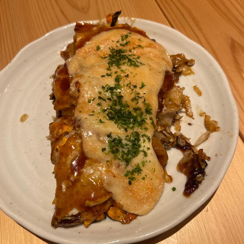 明太チーズの広島焼き(広島焼 メープル)