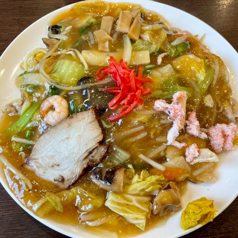 五目あんかけ焼きそば(みつわ飯店)