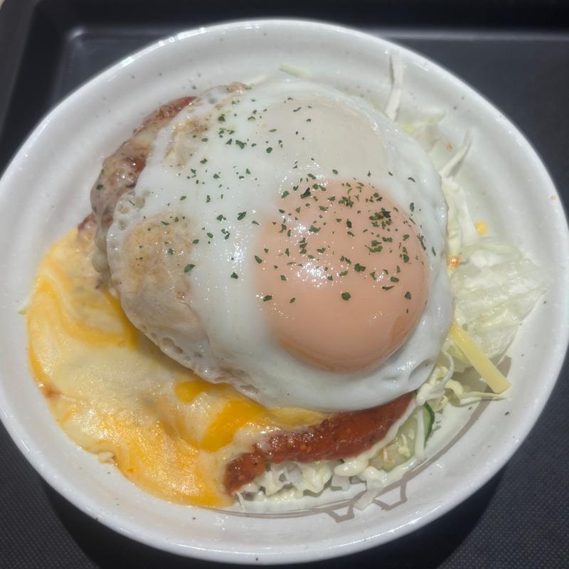 チーズバーガー丼(ライス大盛)(松屋 中野坂上店)