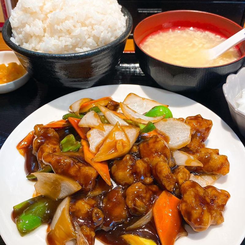 黒酢酢豚定食 ライス大盛り(福家)