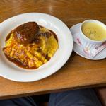 ハンバーグオムライスM (スープorサラダ、ドリンク付)(みるくカフェ )
