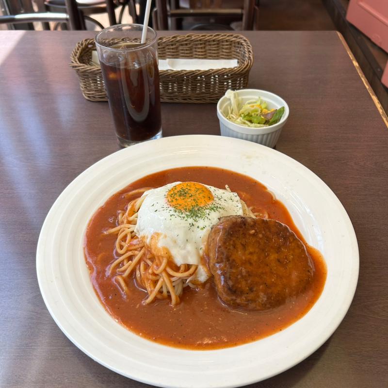 あんかけスパゲッティ(る・るぽ風)ハンバーグ(る・るぽ オレンジタウン店)