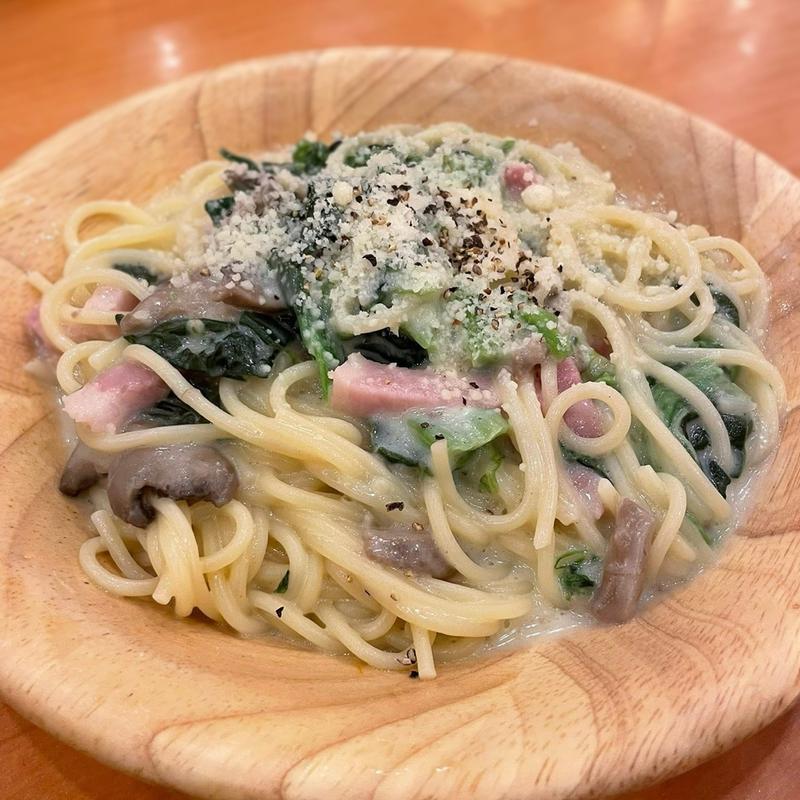 きのことほうれん草のクリームスパゲッティ(サイゼリヤ 狛江東野川店)