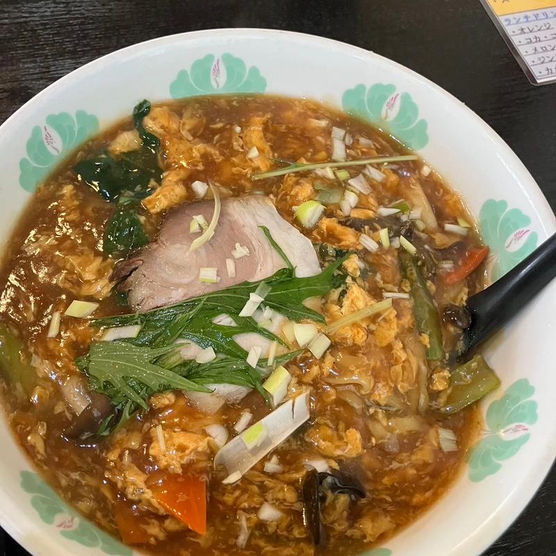 とろみ麺、酢豚(開運)