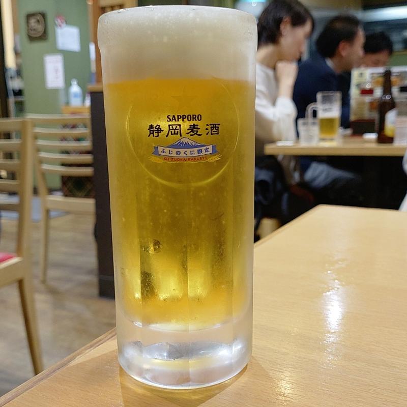 静岡麦酒樽生（中）(元祖浜松ぎょうざ石松 JR浜松駅店)