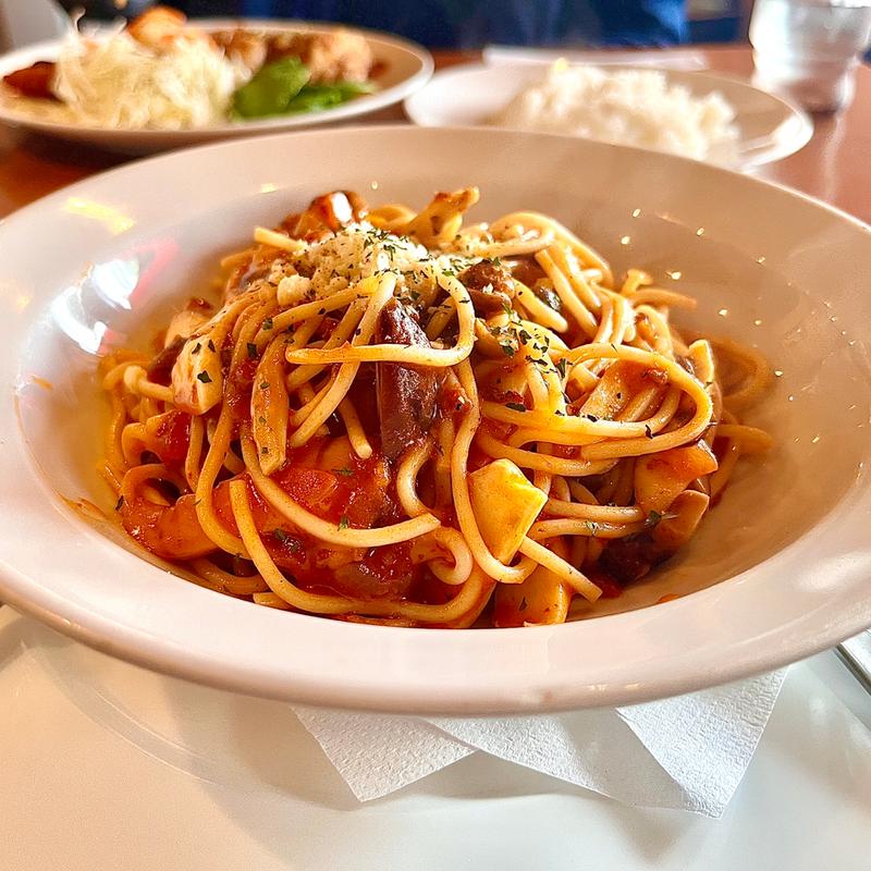 たっぷりきのこのミートクリームスパゲティ(ハローコーヒー 清水店)