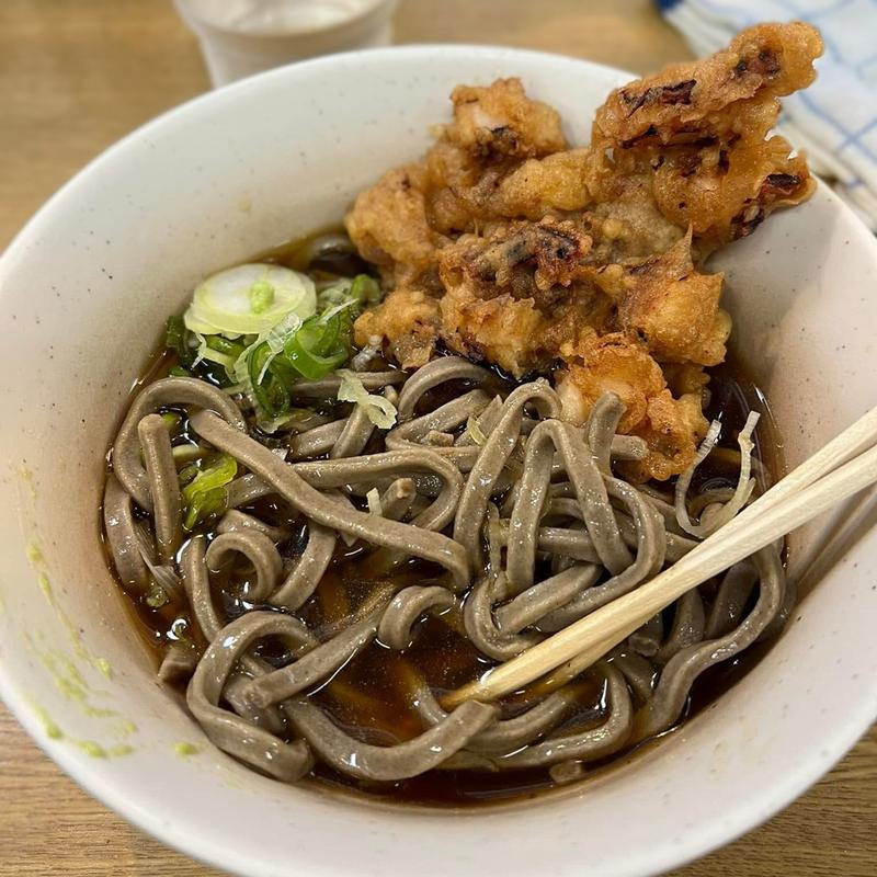 太蕎麦 冷やし 大盛り ゲソ天(一由そば )