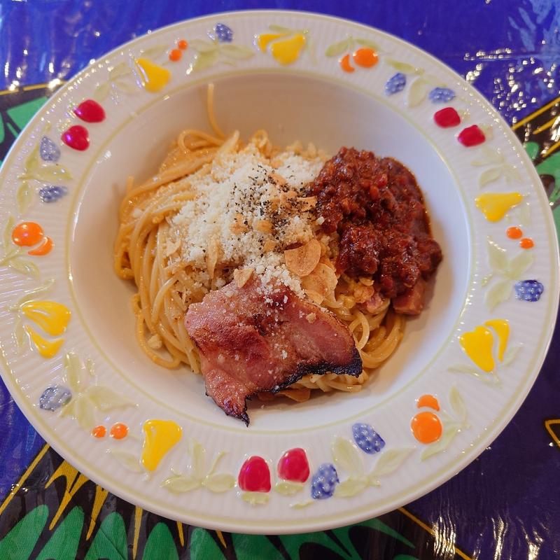 特濃ミートカルボナーラ+ベーコン(あいたるや)