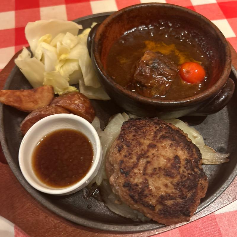 ミニビーフシチューセット手ごねハンバーグ(ビストロガブリ 大門店)