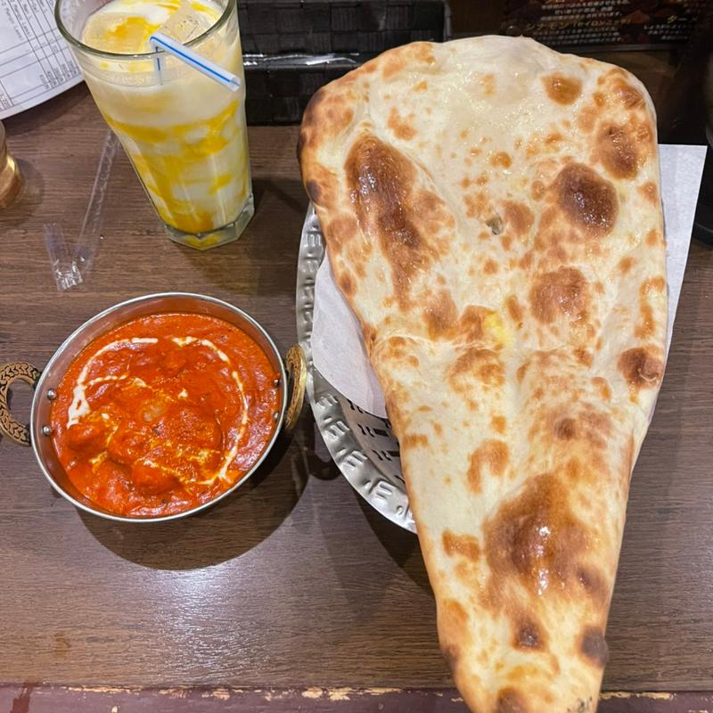 バターチキンカレー ナンL(スパイス王国 カレーキング 岡山十日市店 （スパイス王国 CURRY KING）)