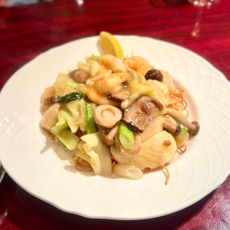 海の幸あんかけ焼きそば(銀座アスター 伊勢丹新宿店)