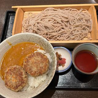 おすすめセット（ハンバーグカレー丼と蕎麦）(笹陣 渋谷店)