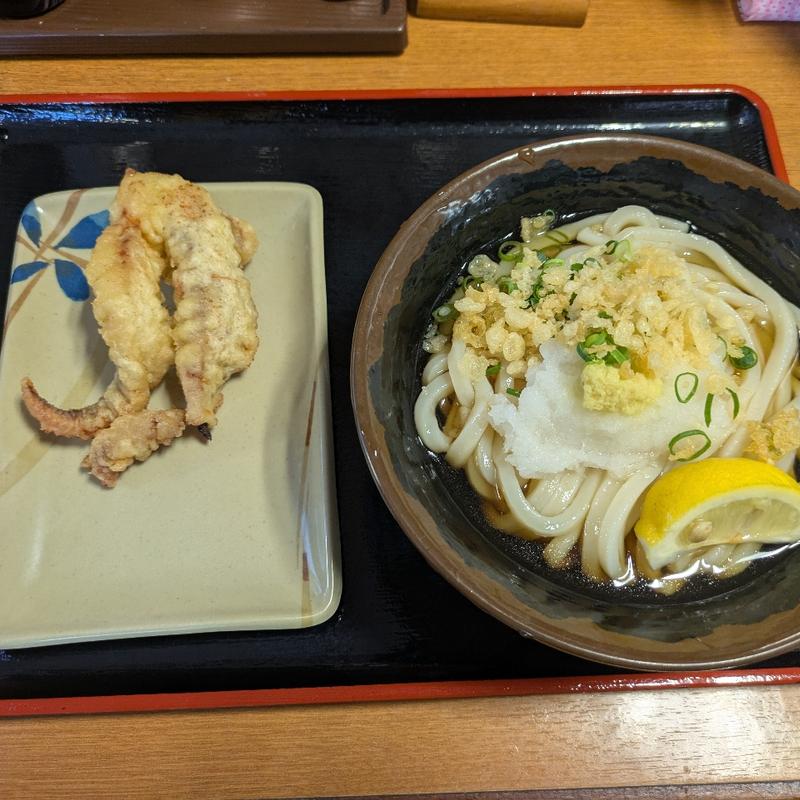 冷やしぶっかけ大とゲソ天(めりけんや 高松駅前店 )
