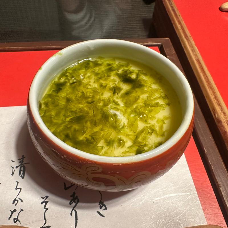 クリームチーズ茶碗蒸し(源流の宿　帆山亭)