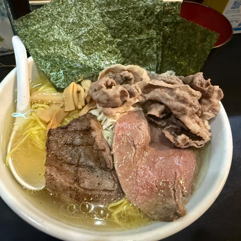 牛骨上品SP塩大盛、つけ玉(一条流がんこ総本家分家荒木町)