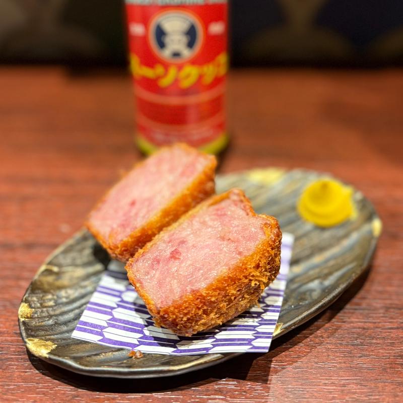 厚切り長崎雲仙ハムカツ(博多おでんと自然薯　よかよか堂)