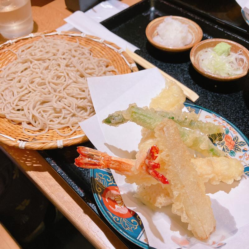 海老と春野菜のおろし天せいろ(手打ちそば みや川 GRANSTA八重北店)