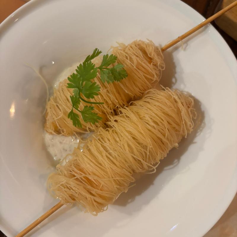 鮮魚のパリパリ包み揚げマッシュルームソース(Pablo)