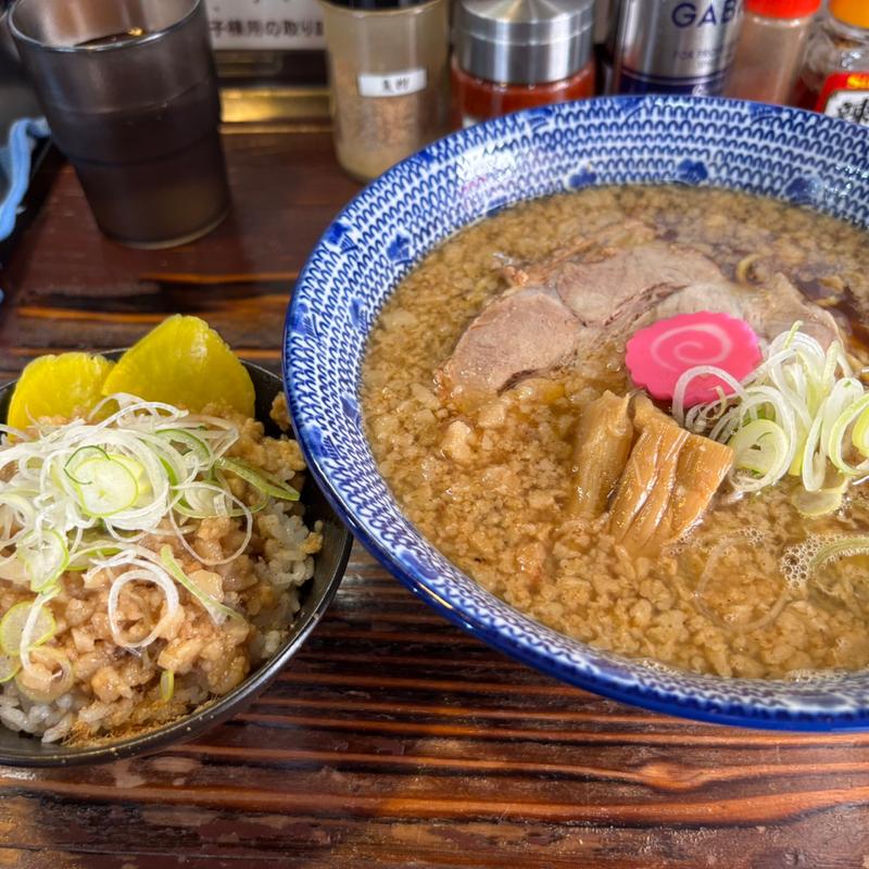 背脂中華そば+あぶら飯(麺屋　玉三郎)