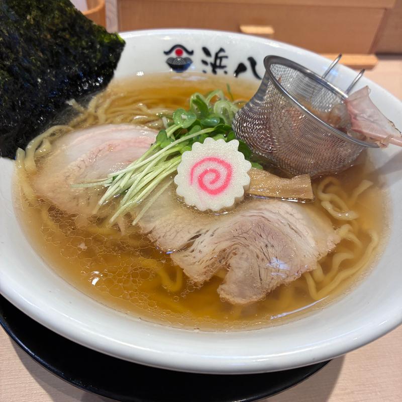 日替わり地魚握り5貫 貝だし追いかつお中華そばセット(巻き鮨・中華そば浜八)