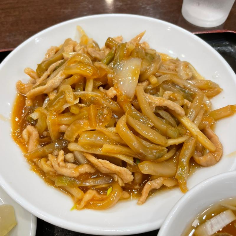 豚肉とザーサイの細切り炒め定食(中華成喜)