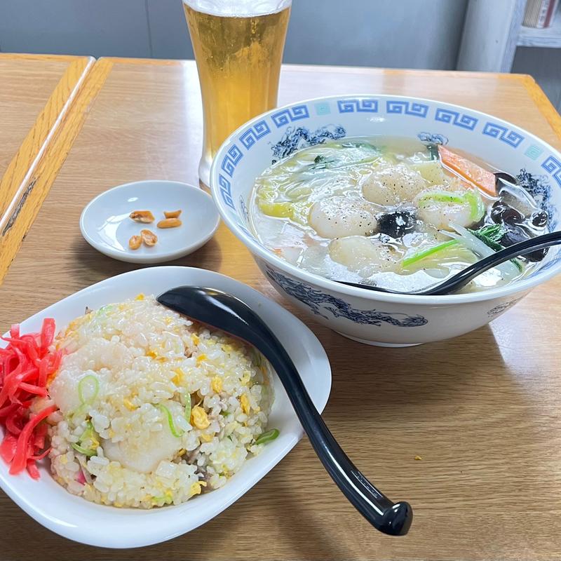 エビうま煮ラーメンとエビ半チャーハン(キッチンカー Hero's)
