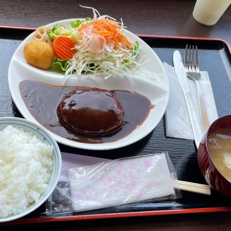 デミグラスハンバーグ定食(道の駅にしかた)
