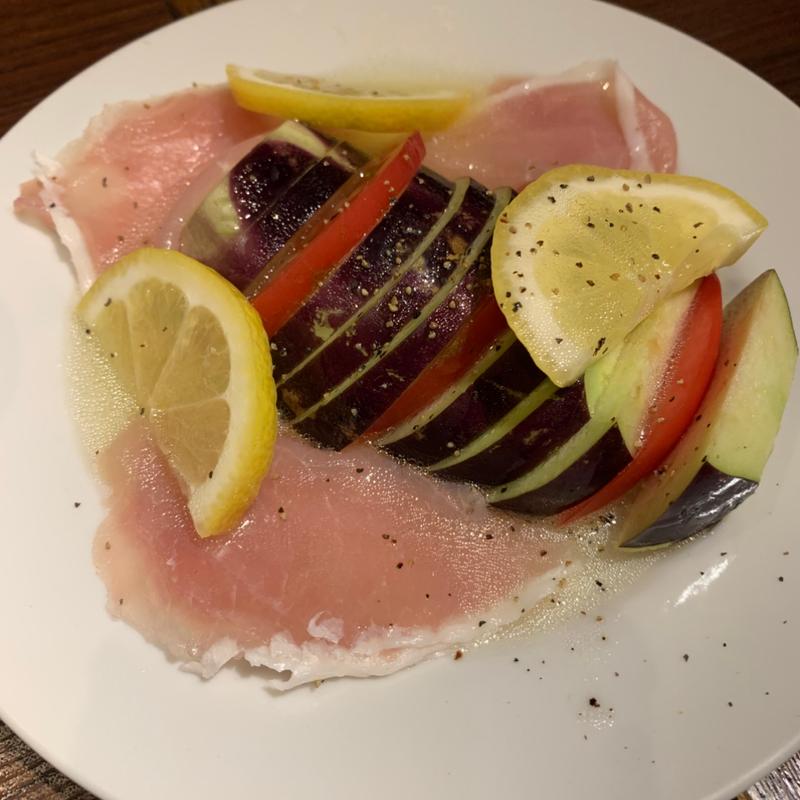 水茄子と生ハムのカルパッチョ(清龍 池袋西口店)