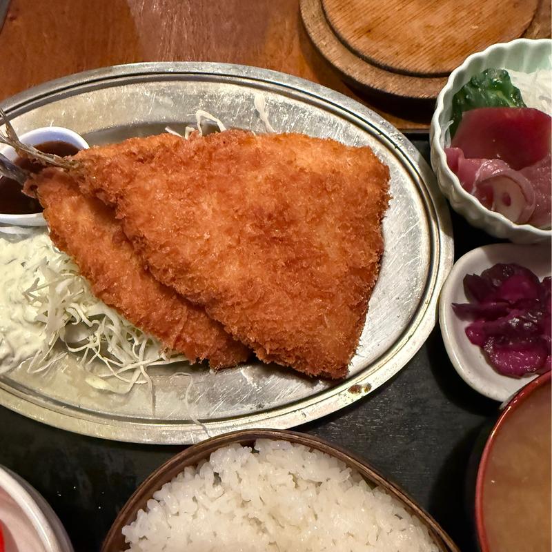 アジフライ定食ダブル(炭火RoBATa酒場 ohashi)