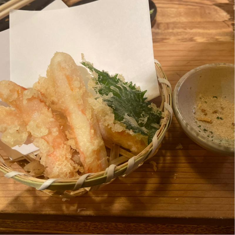 蟹の天ぷら(地酒と道産食材一笑 別邸)