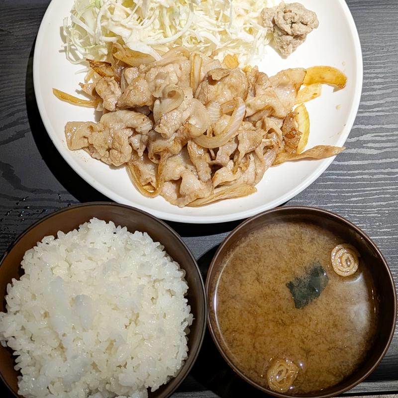 日高四元 神威豚の生姜焼き定食(歩く花)