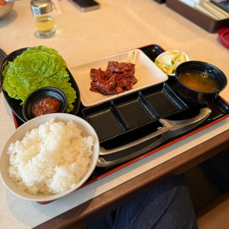厚切りハラミ定食(焼肉三国一EX 有田川店)