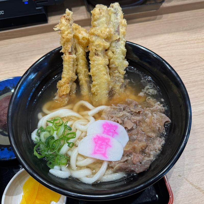 肉ごぼ天うどん(資さんうどん足立鹿浜店)