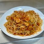 ラー油麺 トマトスープパスタ 大盛り (ベルクス 東墨田店)