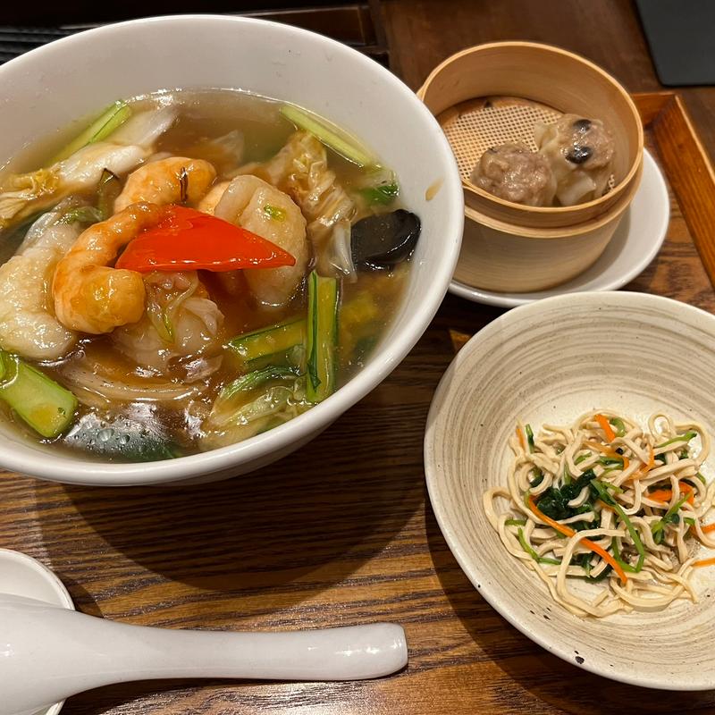 海鮮五目あんかけつゆそばセット(サワダ飯店 横浜ランドマークタワー店)