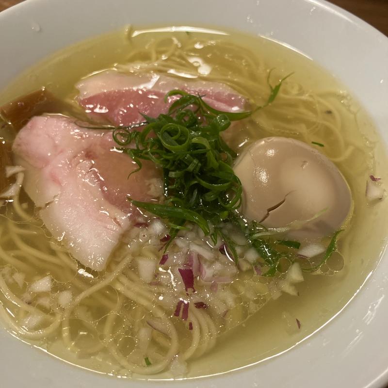 地鶏塩ラーメン味玉付(麺屋でこぼこ)