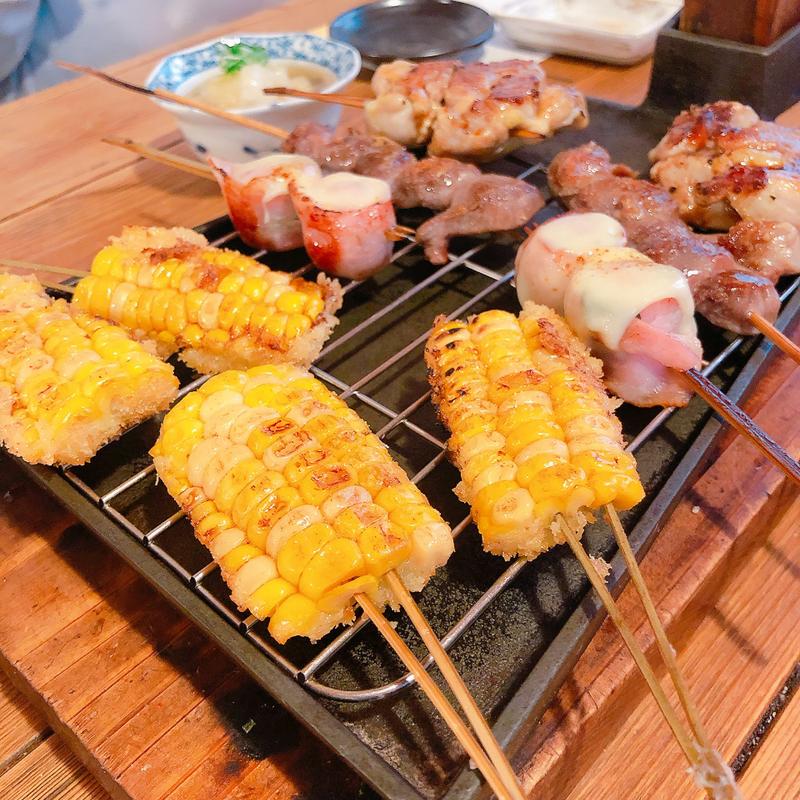 揚げとうもろこし(串焼市場・江戸善 本店)