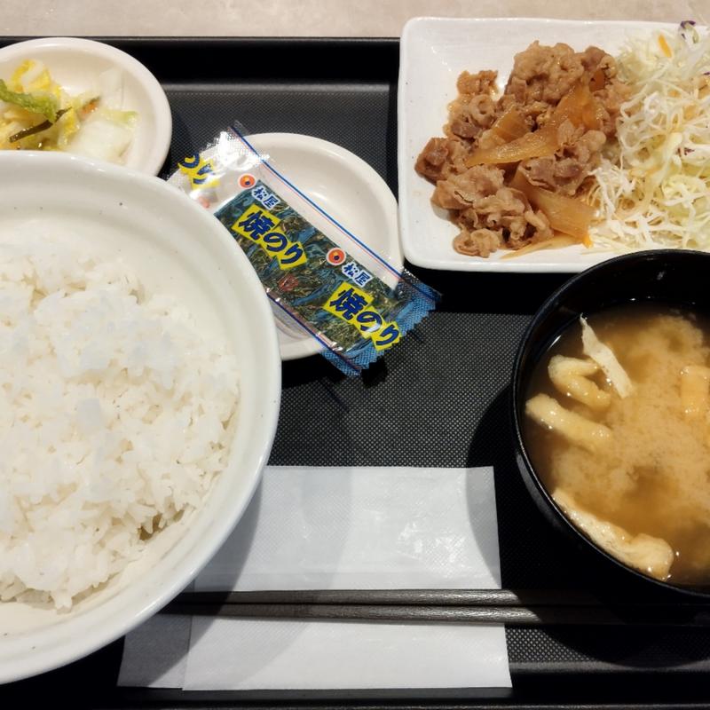 得朝牛皿定食(松屋 青砥店)