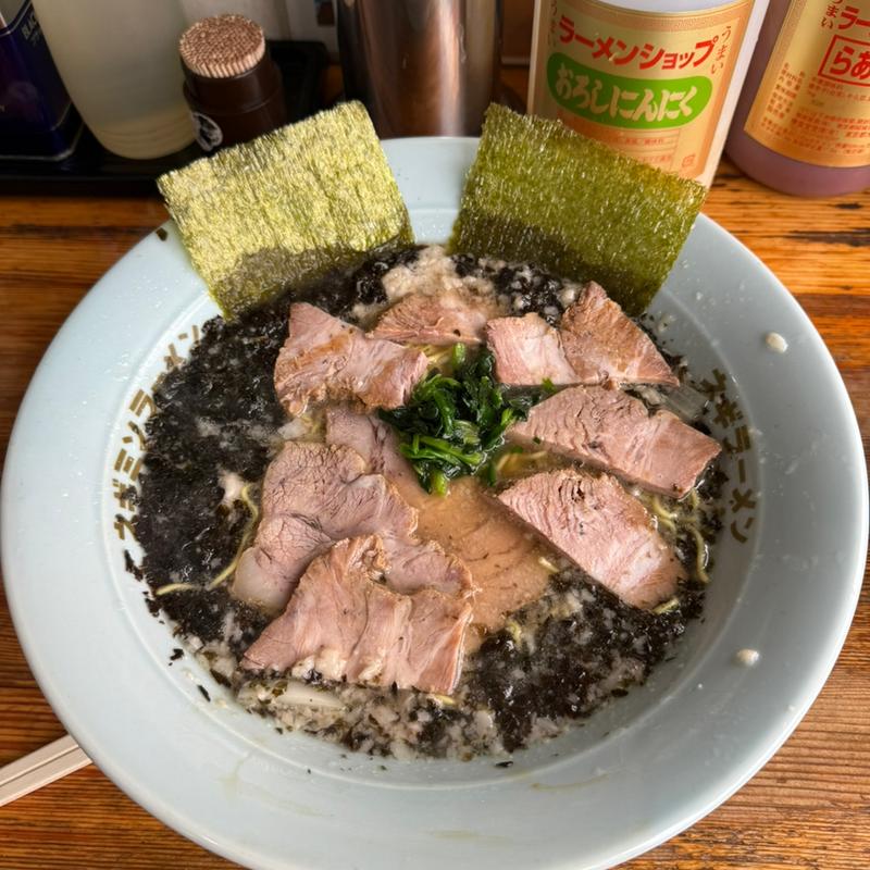 黒バラ海苔チャーシューメン(ラーメンショップ椿 上彦川戸店)