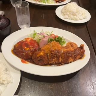 コンビセット（ハンバーグとチキンカツ）