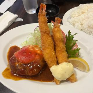 コンビセット(エビフライとハンバーグ)