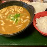 カレーうどんとライス