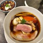 特製醤油ラーメン カクキュー八丁味噌お肉ご飯温玉のせ(Ramen 翡翠)