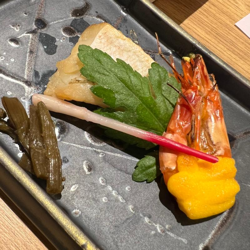 甘鯛味噌幽庵焼き 海老黄身焼き きゃら蕗(ことひら温泉 御宿 敷島館)