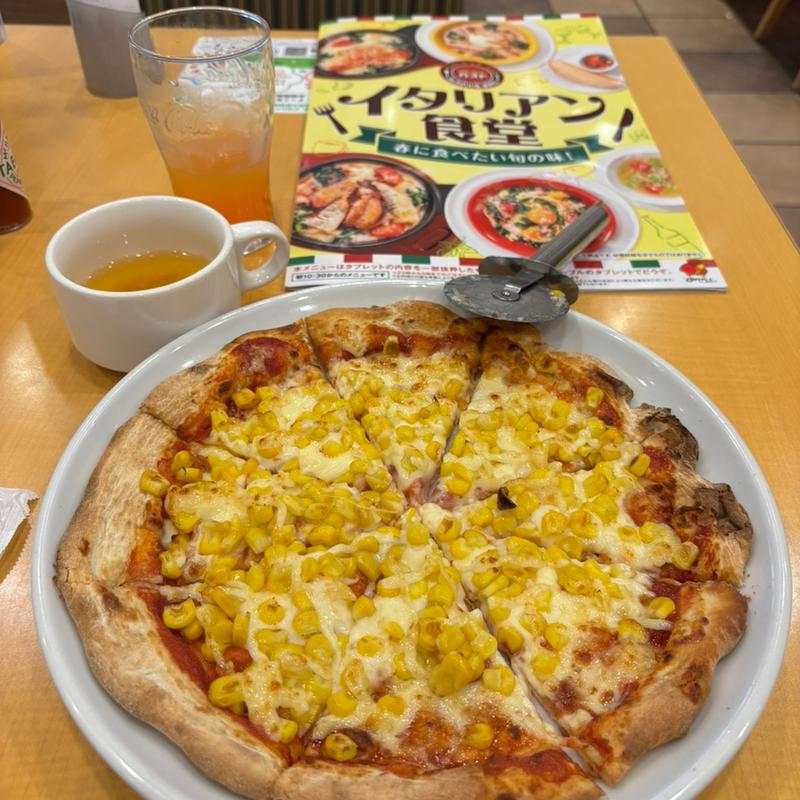 マヨコーンピザ+フリードリンク(ガスト 八千代大和田店 )